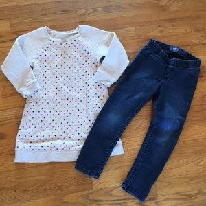 Toddler Girls Gap dress and Old Navy jeans